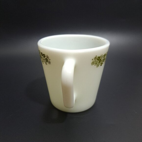 Pyrex Corning Spring Blossom Green Mug Floral Milk Glass Vintage - Picture 2 of 9